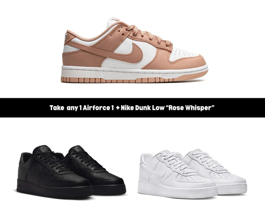 🌸 Kick Combos – Air Force 1 + Rose Whisper Dunk Duo