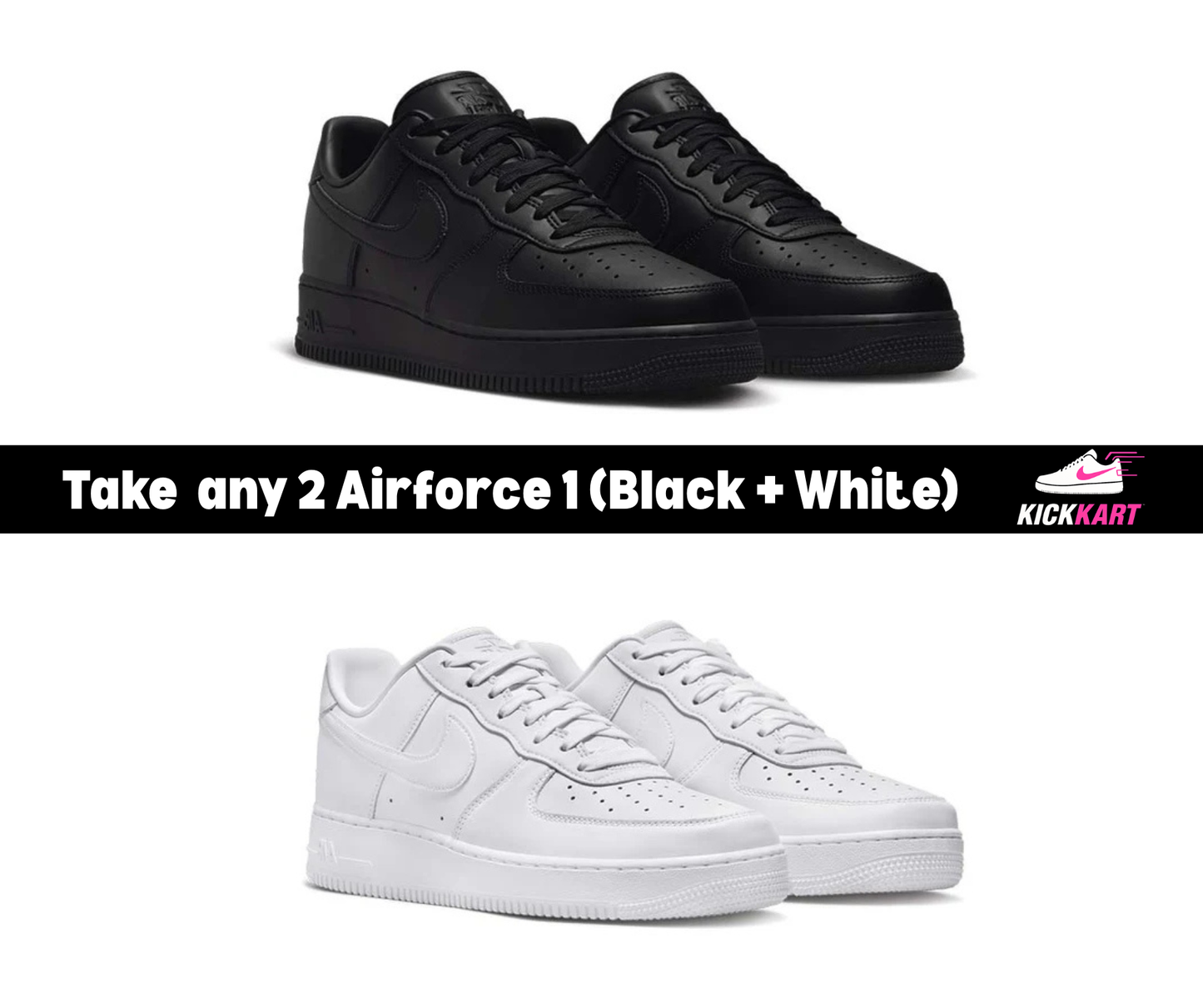 ⚡ Kick Combos – Black + White Air Force 1 Duo