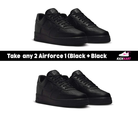 🖤 Kick Combos – Black + Black Air Force 1 Duo