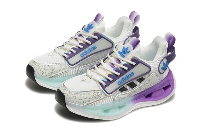 💜 Adidas Marathon 9 Running Sneakers – White & Purple
