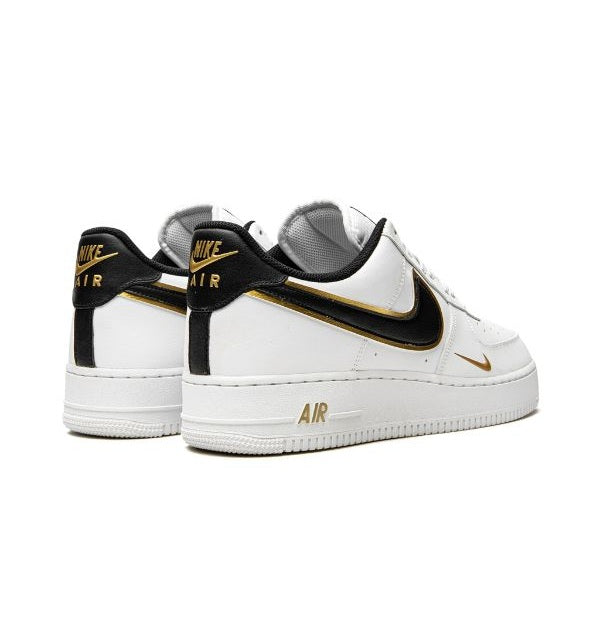 ✨ Nike Air Force 1 ’07 LV8 “Double Swoosh” – White/Black/Gold
