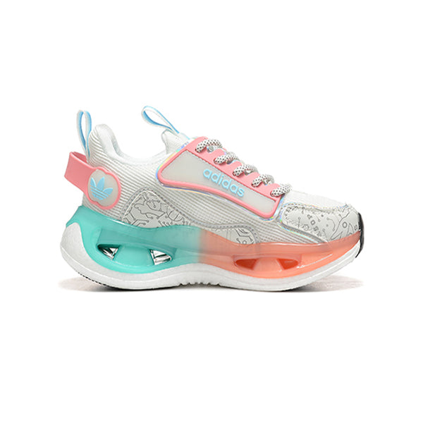 💚 Kids – Adidas Marathon 9 Running Sneakers – White & Green Neon