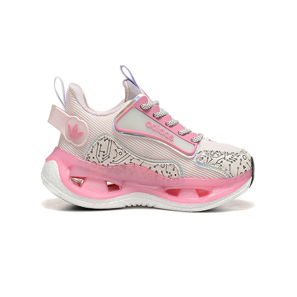 🌸 Kids – Adidas Marathon 9 Running Sneakers – White & Rose Pink