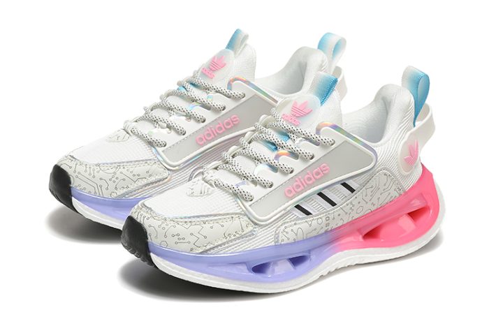 💜 Adidas Marathon 9 Running Sneakers – White, Pink & Rose Purple